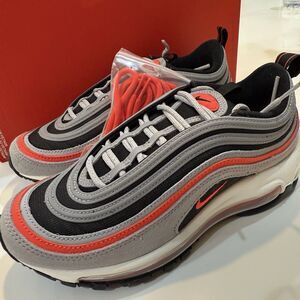 Nike Air Max 97 Wolf Grey Radiant Red-Black MEN'S Sz 6 / WOMEN'S 7.5 DB4611-002